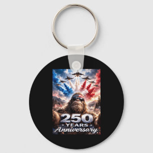 4 juli Bigfoot selfie Amerikaanse vlag Mannen Sleutelhanger