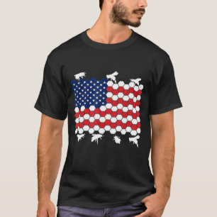 4 juli bijenteelt amerikaanse vlag juli F T-shirt