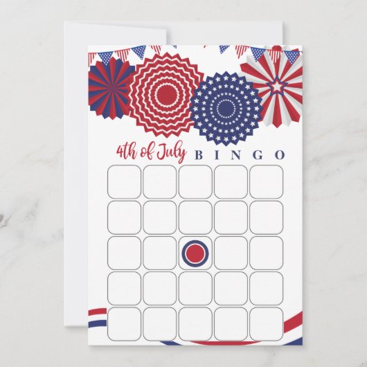 4 juli Bingo Kaart (Voorkant)