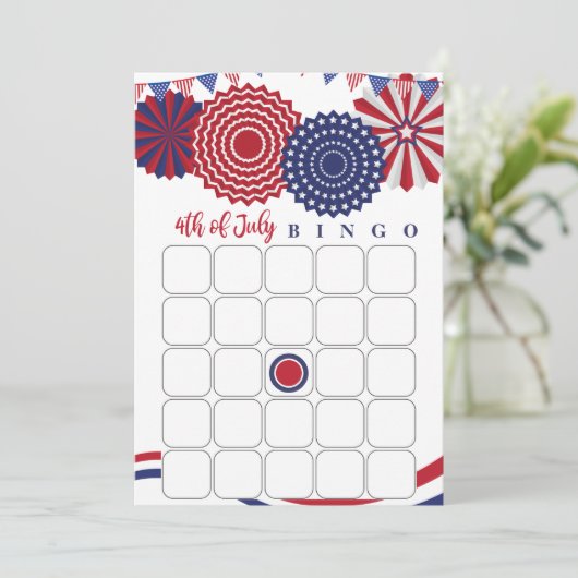 4 juli Bingo Kaart (Staand voorkant)