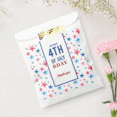 4 juli Birthday Patriotic Red Blue stars Bedankzakje (Gezegeld)