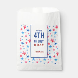 4 juli Birthday Patriotic Red Blue stars Bedankzakje