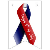 4 juli, blauw met witte sterren die Bunting Vlaggetjes (Derde vlag)