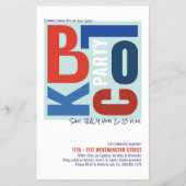 4 juli Block Fest Retro Type Buurtfeest Flyer (Voorkant)