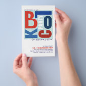 4 juli Block Fest Retro Type Buurtfeest Flyer (Hand)