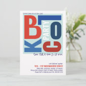 4 juli Block Fest Retro Type Buurtfeest Kaart (Staand voorkant)