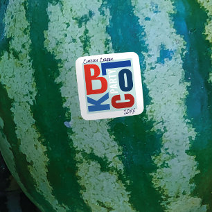 4 juli Block Fest Retro Type Buurtfeest Vierkante Sticker