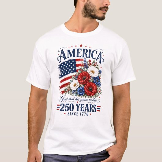 4 juli bloem t-shirt (Voorkant)