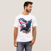 4 juli bloemblaadjes Eagle T-shirt (Voorkant volledig)
