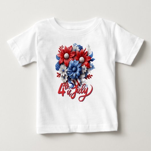 4 juli Bloemen in Rood Wit & Blauw Patriottisch (Voorkant)