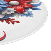 4 juli Bloemen in Rood Wit & Blauw Patriottisch Snijplank (Hoek)