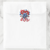 4 juli Bloemen in Rood Wit & Blauw Patriottisch Vierkante Sticker (Tas)