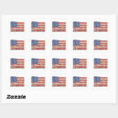 4 juli bloemenvlag vierkante sticker (Vel)