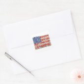 4 juli bloemenvlag vierkante sticker (Envelop)