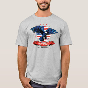 4 juli Bold Eagle US vlag kleuren T-shirt