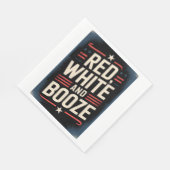 4 juli Booze Party | Rood wit en drank Servet (Hoek)