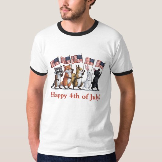 4 juli bosdieren t-shirt (Voorkant)