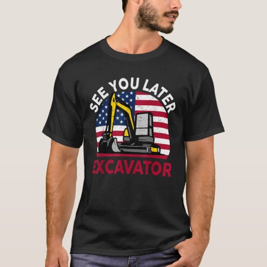 4 juli Bouw Zie je later graafmachine Todd T-shirt (Voorkant)
