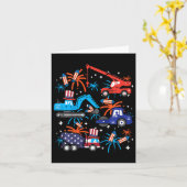 4 juli bouwvrachtwagens voertuig patriot boy K Kaart (Gele Bloem)