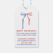 4 juli Bow Real Estate Pop door Gift Labels Cadeaulabel (Achterkant)