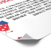 4 juli brak mijn water Baby shower Spel teken Poster (Hoek)