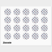 4 juli branderig en hotdog glitter ronde sticker (Vel)