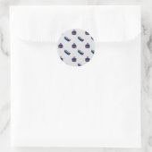 4 juli branderig en hotdog glitter ronde sticker (Tas)