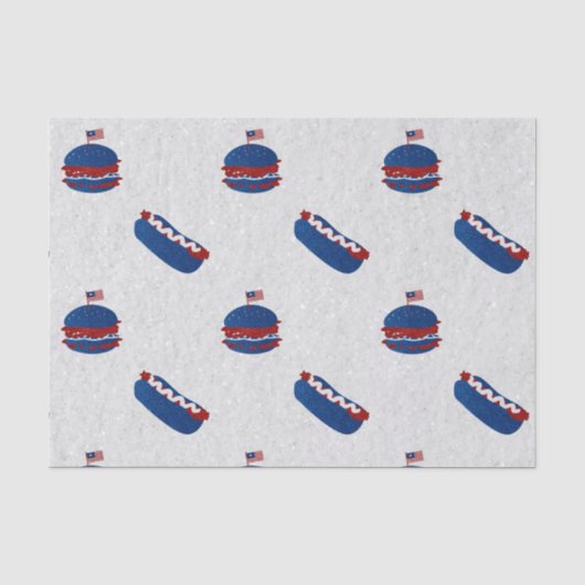 4 juli branderig en hotdog glitter tissuepapier (Voorkant)