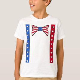 4 juli bretels en vlinderdas Amerikaanse vlag T-shirt