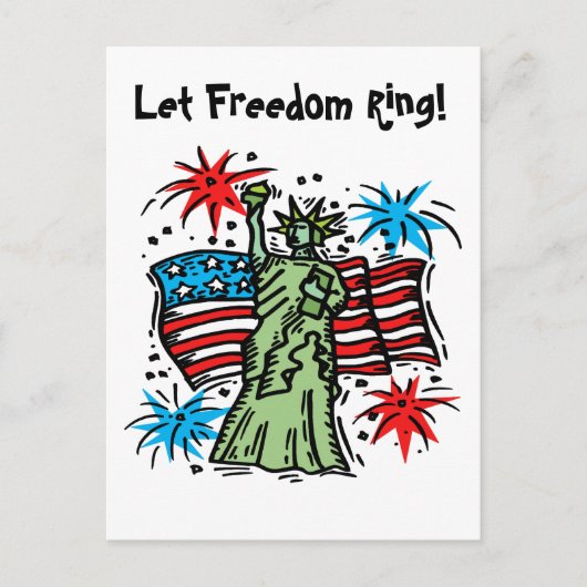 4 juli Briefkaart: Lady Liberty Briefkaart (Voorkant)