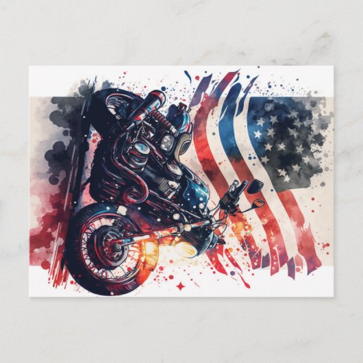 4 juli Briefkaart motorfiets (Voorkant)