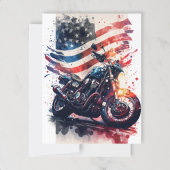 4 juli Briefkaart motorfiets