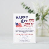 4 juli Briefkaart onroerend goed Realtor Holiday (Staand voorkant)