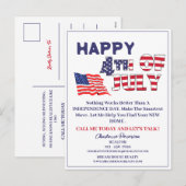 4 juli Briefkaart onroerend goed Realtor Holiday (Voorkant / Achterkant)