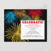 4 juli Briefkaart voor uitnodiging tot feestvieren (Voorkant)