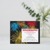 4 juli Briefkaart voor uitnodiging tot feestvieren (Staand voorkant)