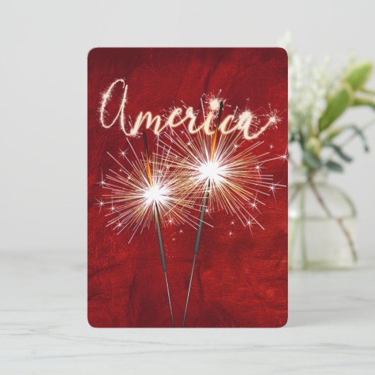 4 juli-brochure op rood kaart (Staand voorkant)