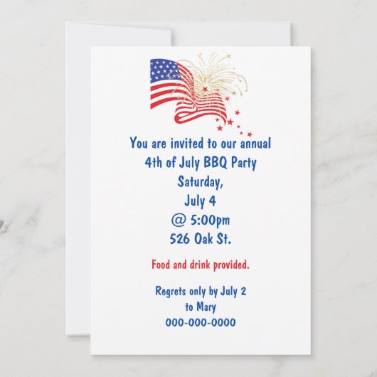 4 juli-brochure over de vlag kaart (Achterkant)