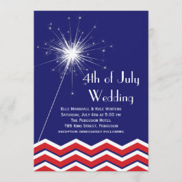 4 juli bruiloft uitnodiging met Chevrons