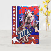 4 juli - Bulldog - Delilah Kaart (Gele Bloem)