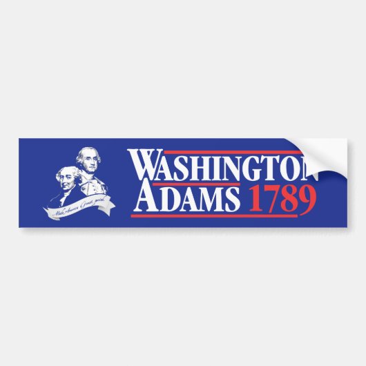 4 juli Bumpersticker Campagne Washington Adams (Voorkant)