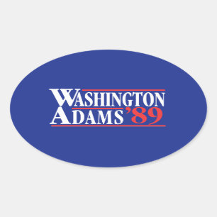 4 juli Bumpersticker Campagne Washington Adams Ovale Sticker