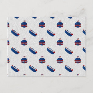 4 juli Burger & Hot Dog Glitter Briefkaart