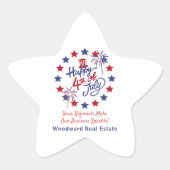 4 juli Business Sparkle Real Estate Verwijzingen Ster Sticker (Voorkant)