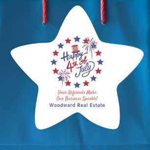4 juli Business Sparkle Real Estate Verwijzingen Ster Sticker