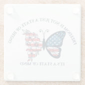 4 juli Butterfly Glazen Onderzetter (Achterkant)