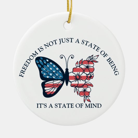 4 juli Butterfly Keramisch Ornament (Voorkant)