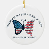 4 juli Butterfly Keramisch Ornament (Achterkant)