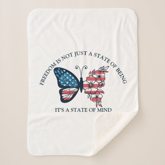 4 juli Butterfly Sherpa Deken (Voorkant)