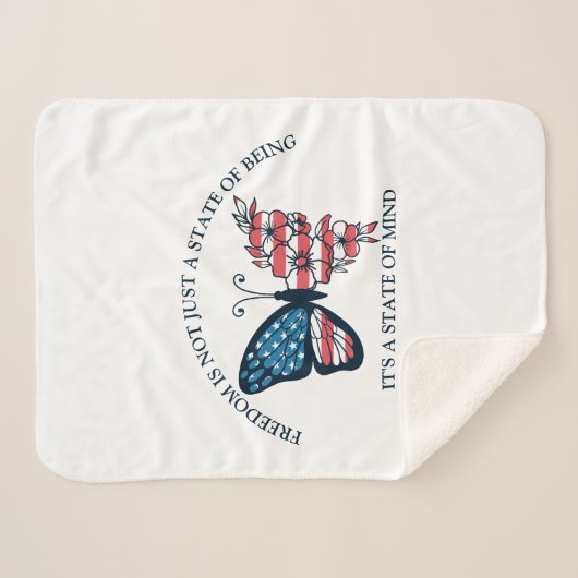 4 juli Butterfly Sherpa Deken (Voorkant (horizontaal))